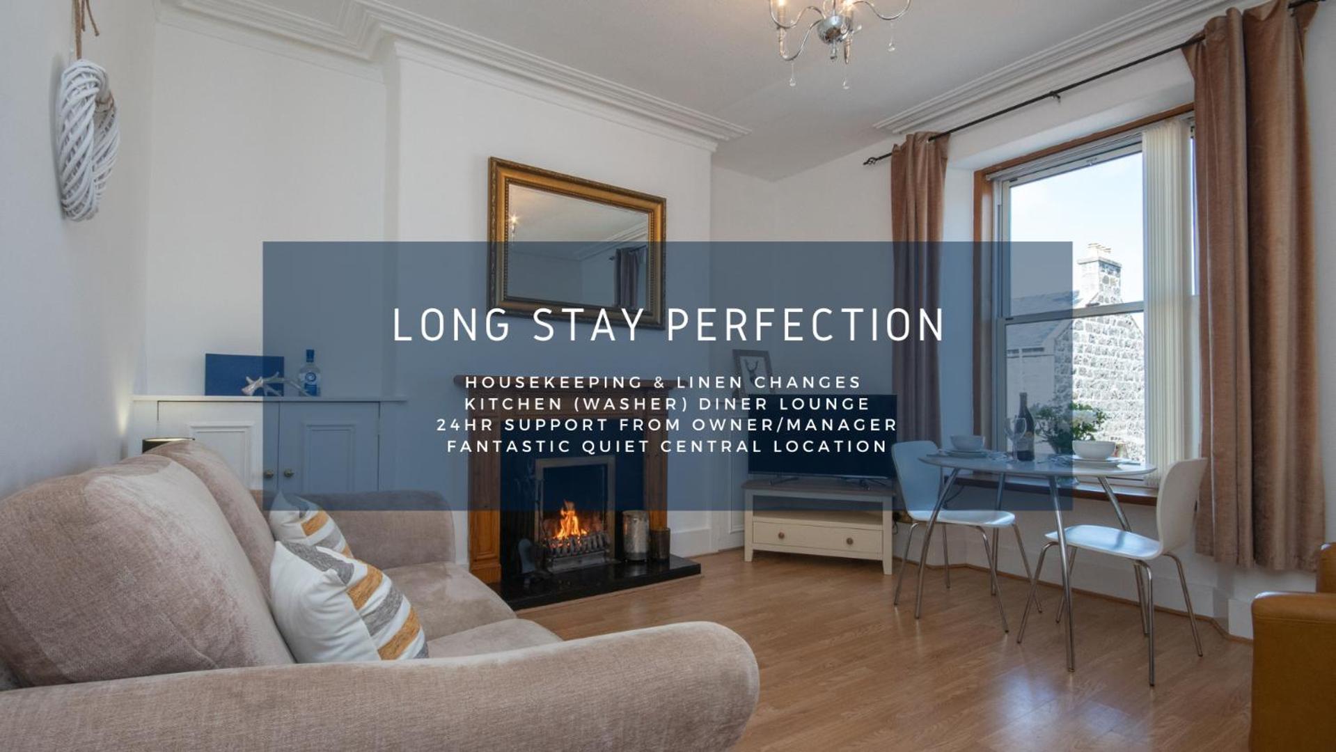Dwellcome Home Ltd 1 Bed Apt, Half Mile To Union Street Yet Quiet, Free Parking, Fast Wifi, Ideal For Long Term Contractor, Etc Stays, Fully Equipped Kitchen, Regular Housekeeping Option - See Our Site For Assurance أبردين المظهر الخارجي الصورة